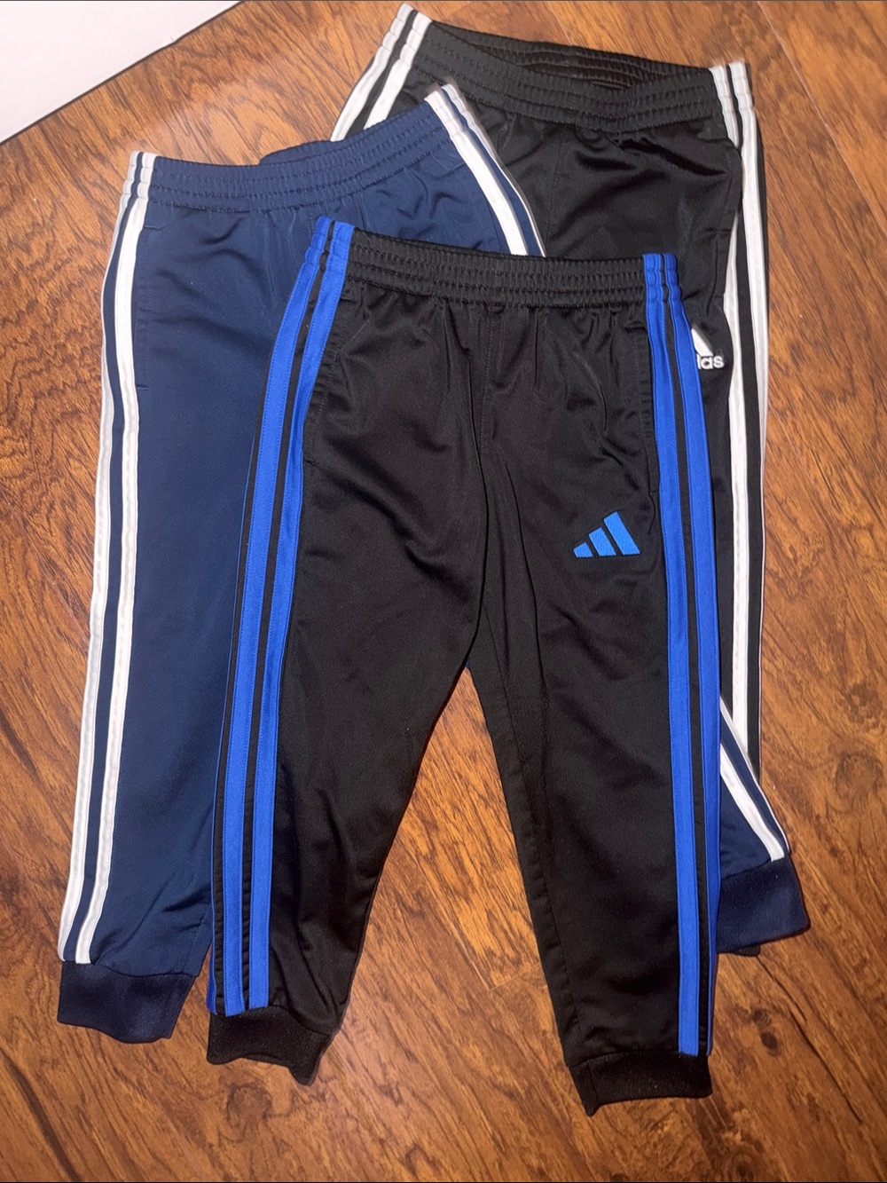 Bundle: Adidas Kids Black and Blue Athletic Track Pants